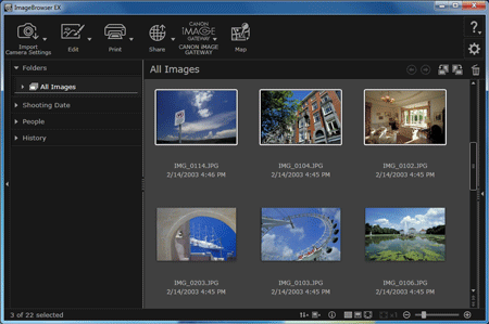 ImageBrowser EX 1.1.0 (Or Later) - Importing Images Using A Memory.