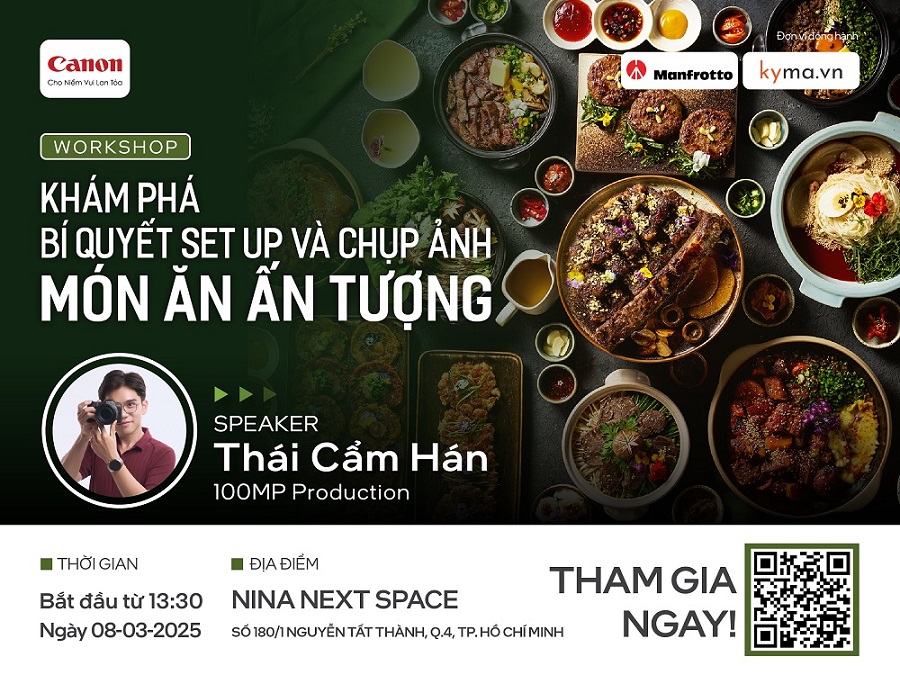 WORKSHOP "SET UP VÀ CHỤP ẢNH MÓN ĂN ẤN TƯỢNG"